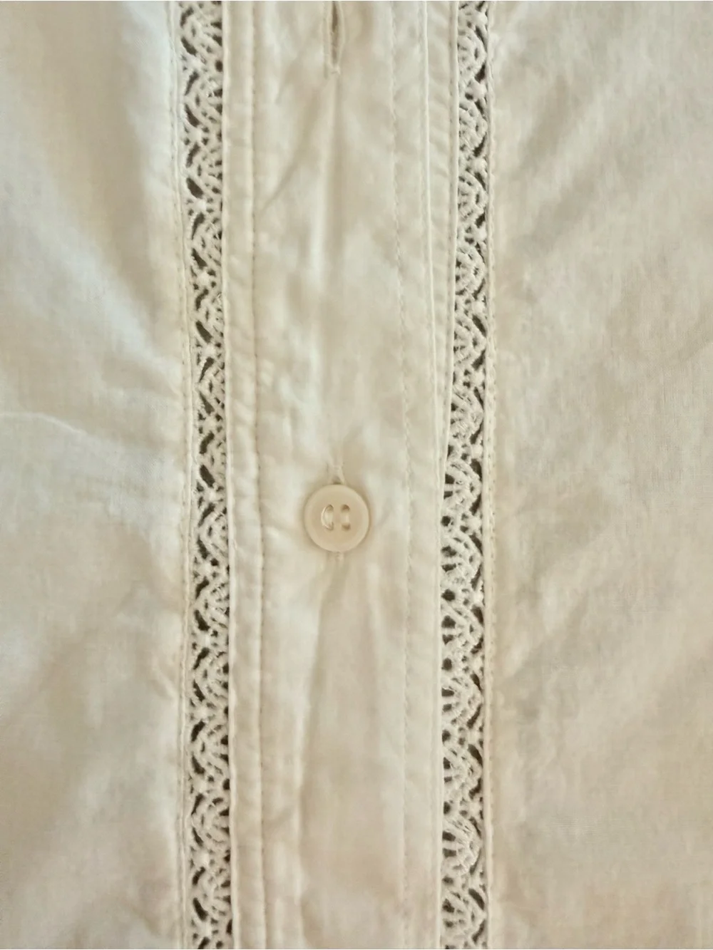 H&M White Long-Sleeve Button-Down Shirt with Lace Trim SZ.S - Picture 3 of 8